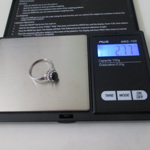 Platinum Pt900 Sapphire Diamond Ring - Picture 7 of 7